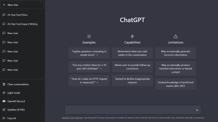 ChatGPT Interface