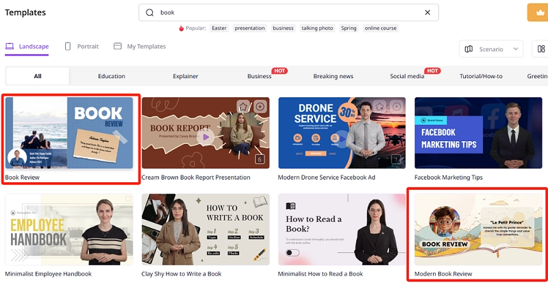 Choose a Book Trailer Template