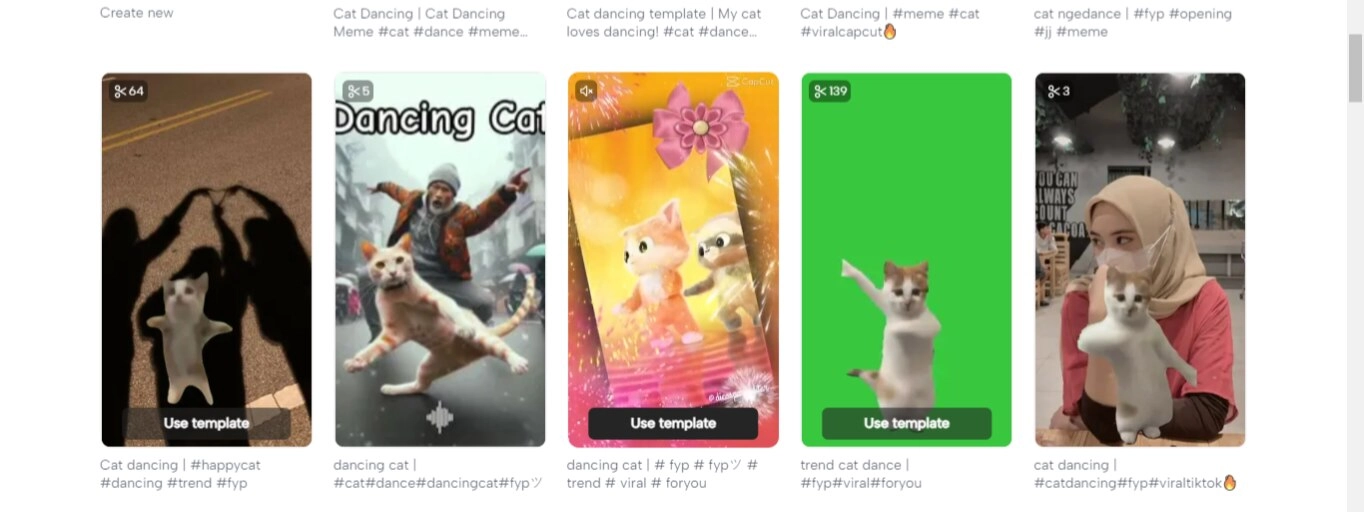 Choose a Dance Cat Template CapCut