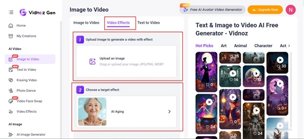 Choose the AI Aging Video Filter