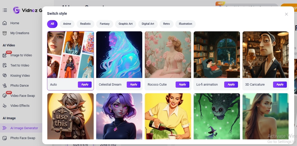 Choosing Art Style for AI Tongue Out