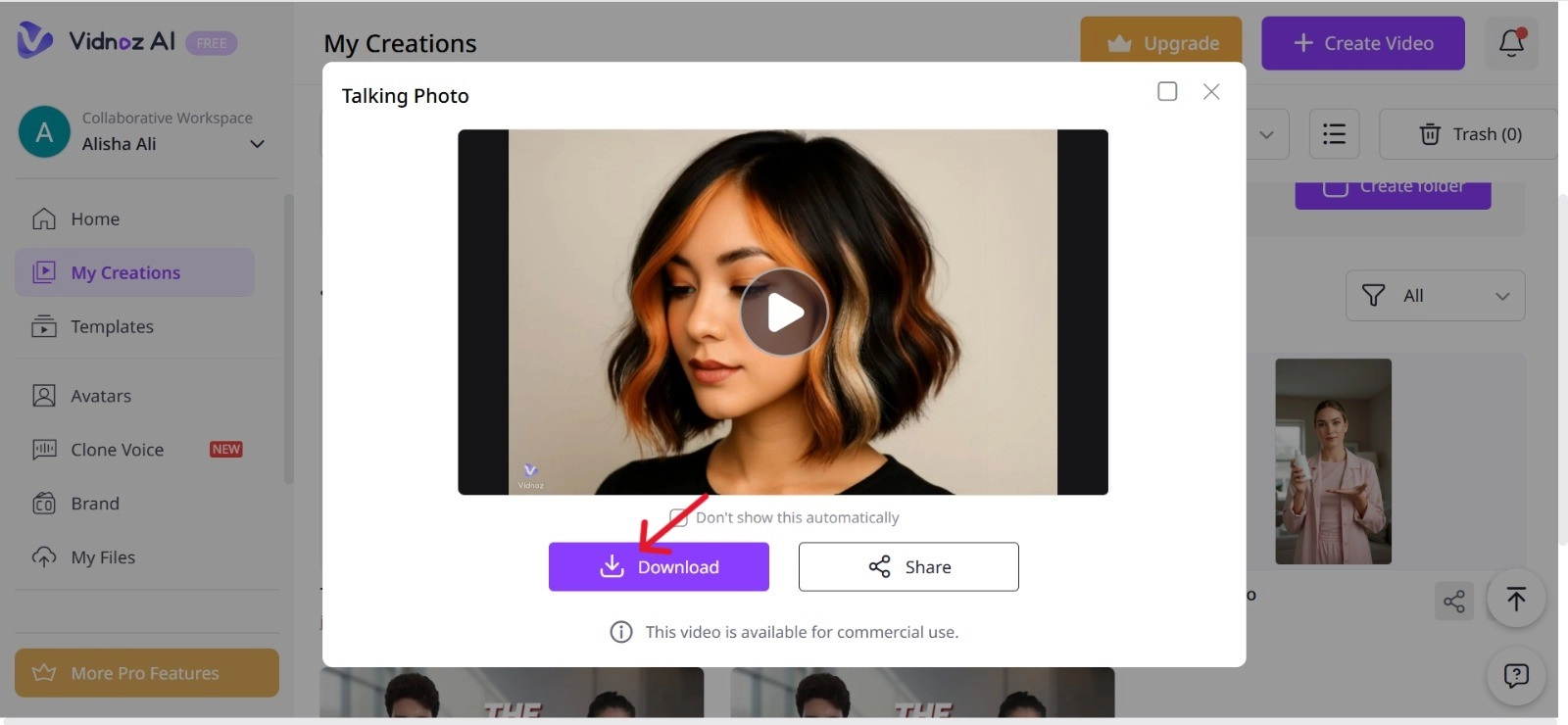 Click Download Button