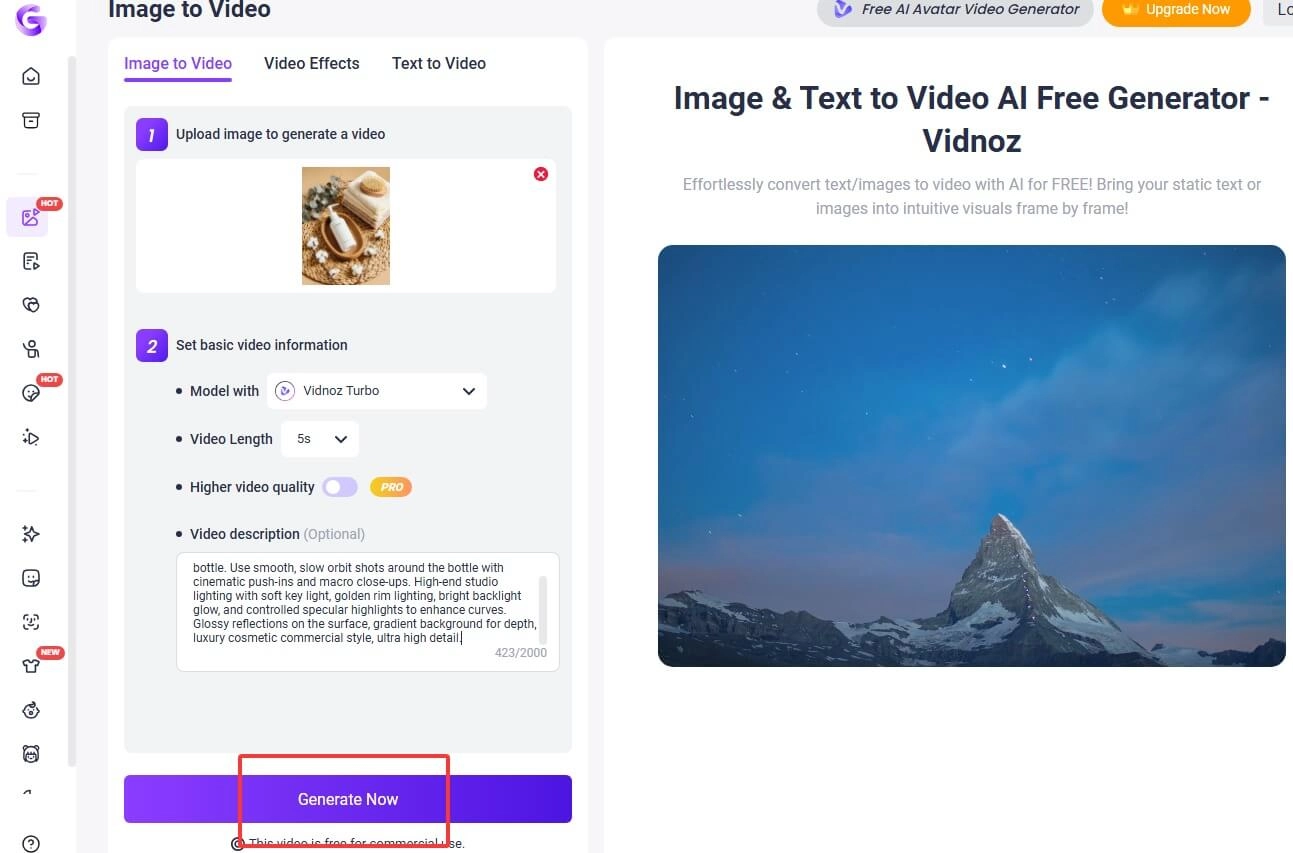 Click Generate to Turn Similar Image to a Complete Video