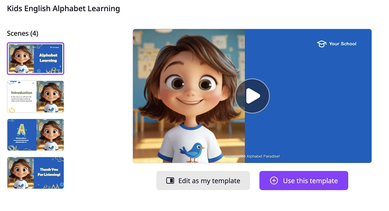 Click on Use this template