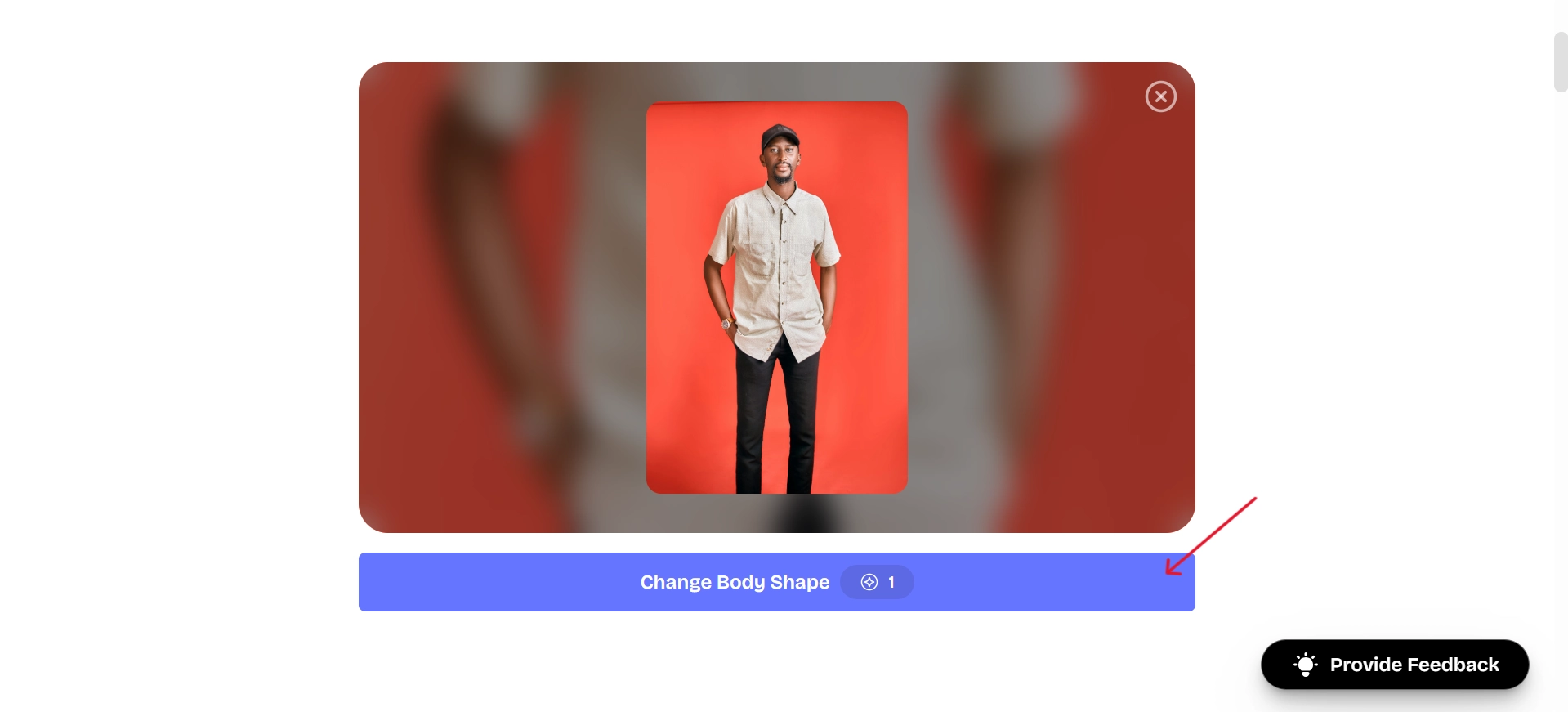 Click on Change Body Shape