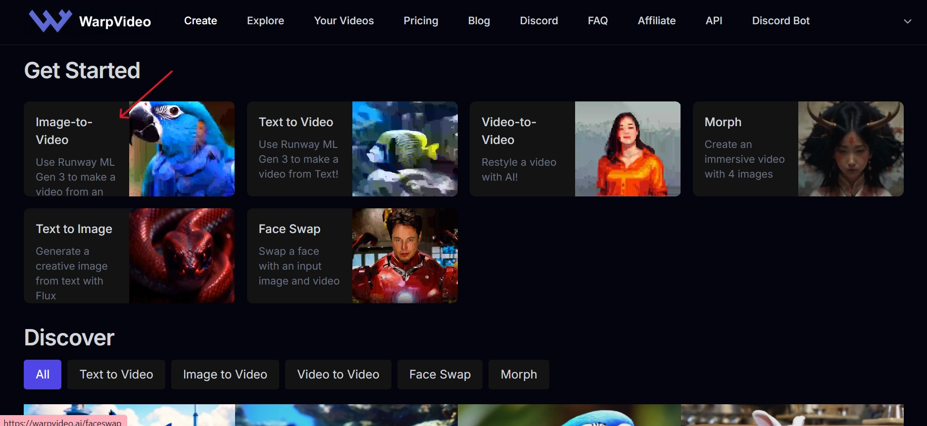 Click on the Image to Video Tool