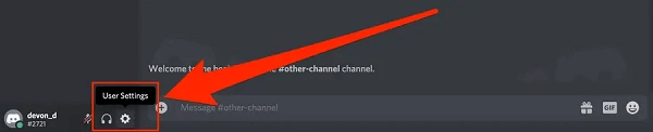 Click on the Setting Icon on Discord