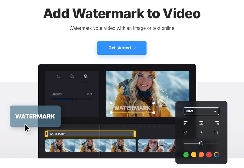 Clideo Add Watermark to Video