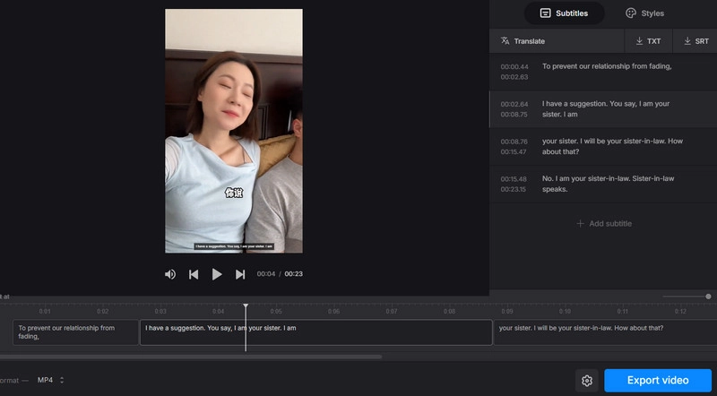 Clideo Chinese to English Voice Translator Interface