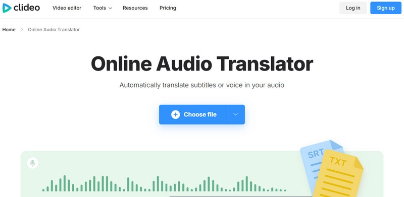Clideo Chinese to English Voice Translator