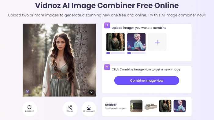 Combine Images with Vidnoz AI Photo Merger