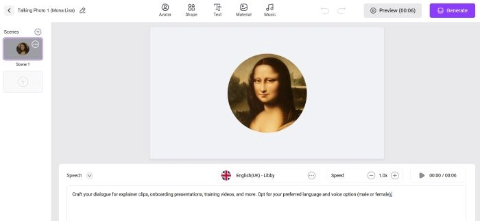 Compose Your Script and Customize with Vidnoz Talking Head