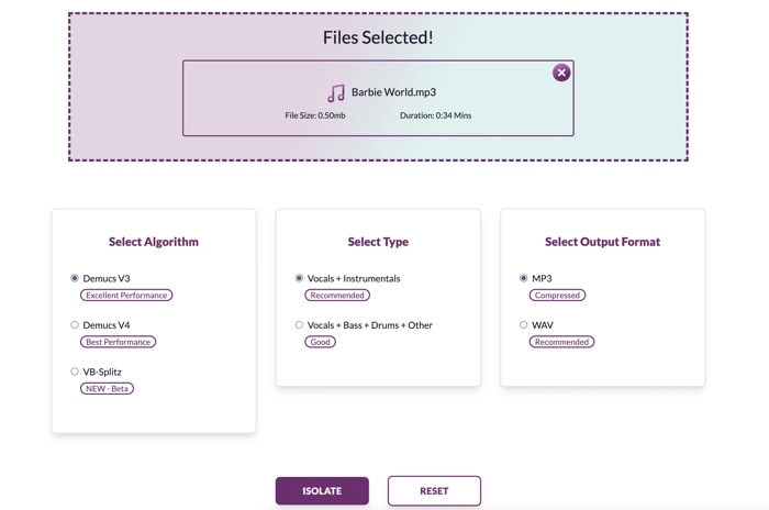 Configure AudioStrip to Remove Vocals