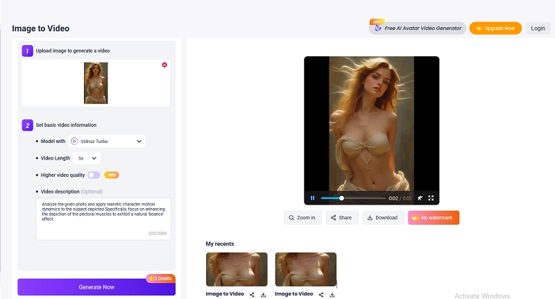 Convert Image to AI Boob Bouncy Video