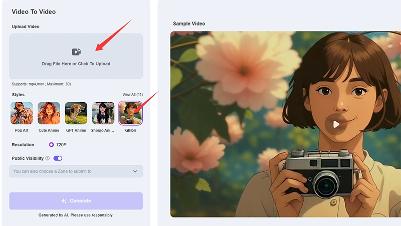 Convert Video to Animation AI Free with Media