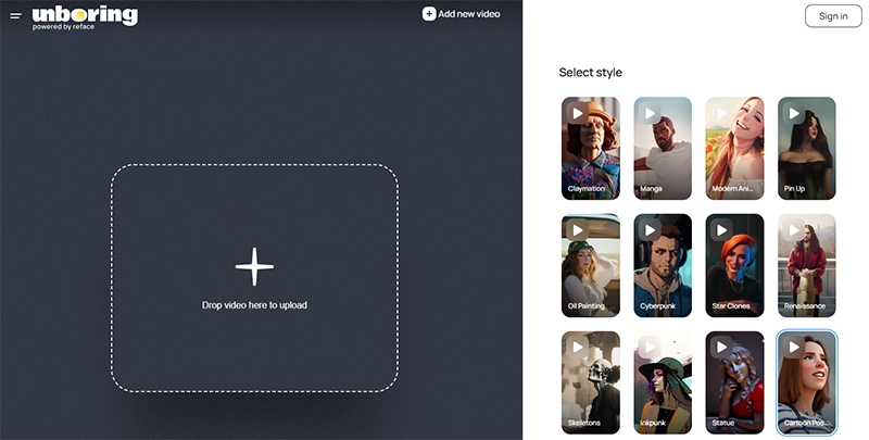 Convert Video to Cartoon with Unboring