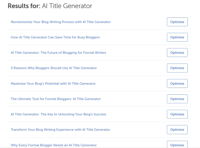 CoSchedule Blog Title Generator Results