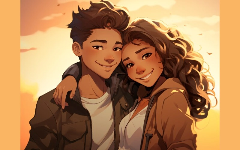 Couple Avatar with Curly Hair