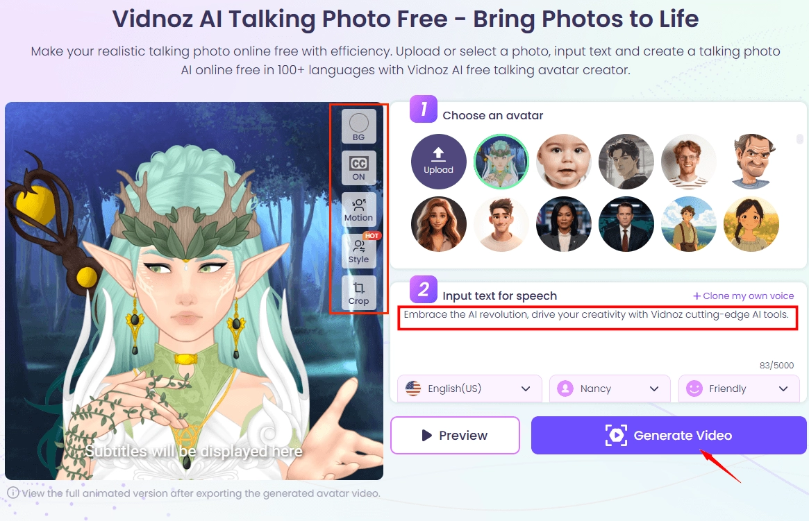 Create a Picrew Talking Avatar AI Video