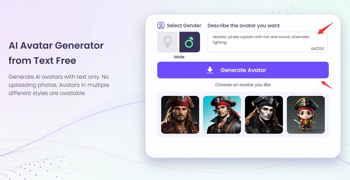 Create AI Pirate Avatar for Free