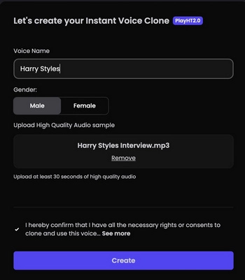 Create Harry Styles AI Voice Clone