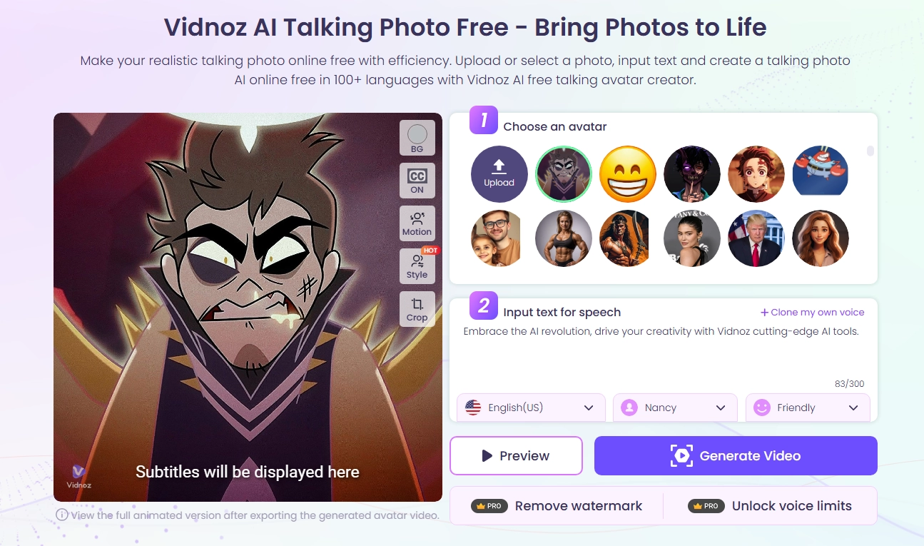 Create Hazbin Hotel Adam AI Talking Videos With His Voiceover