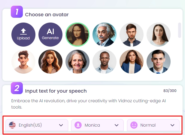 Create Headshot from Photo Vidnoz AI Choose Language