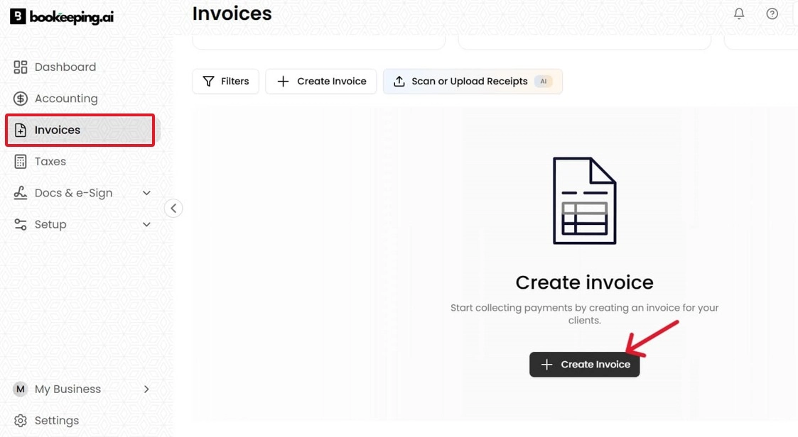 Create Invoice Using Bookeeping AI Invoice
