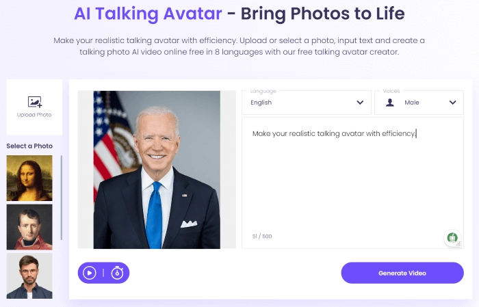 Create Joe Biden Talking Avatar Video Online