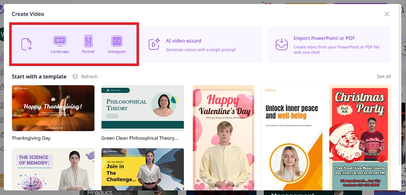 Create New Video on AI Music Video Editor