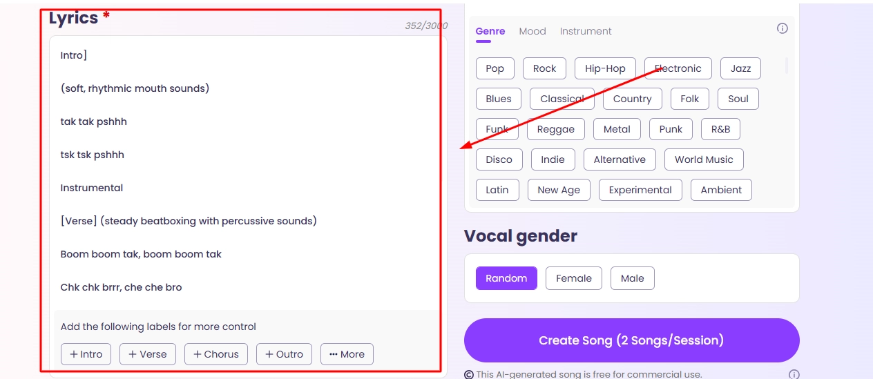 Create Rhythmic AI Beatbox Song with Vocals Step2