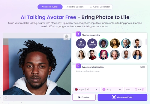 Create Talking Head Video with Kendrick Lamer AI Voice