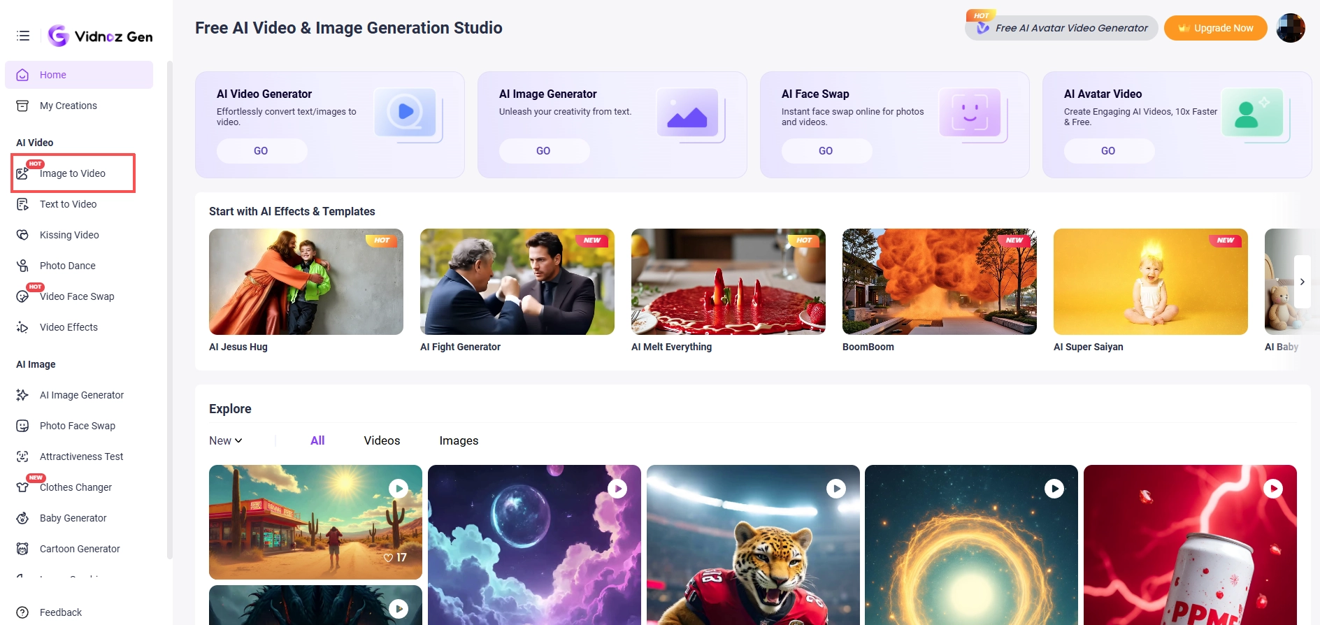 Create Videos with Vidnoz Image to Video - 2