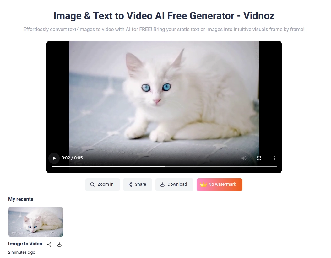 Create Videos with Vidnoz Image to Video - 5