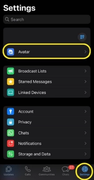Create WhatsApp Avatar on iPhone 1