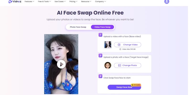 Create Your Own Deepfake Porn Vidnoz Face Swap Upload Picture