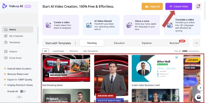 Create Your Own Video or Edit a Template