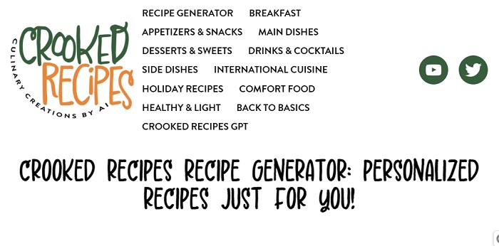 AI Recipe Generator - Crooked Recipes