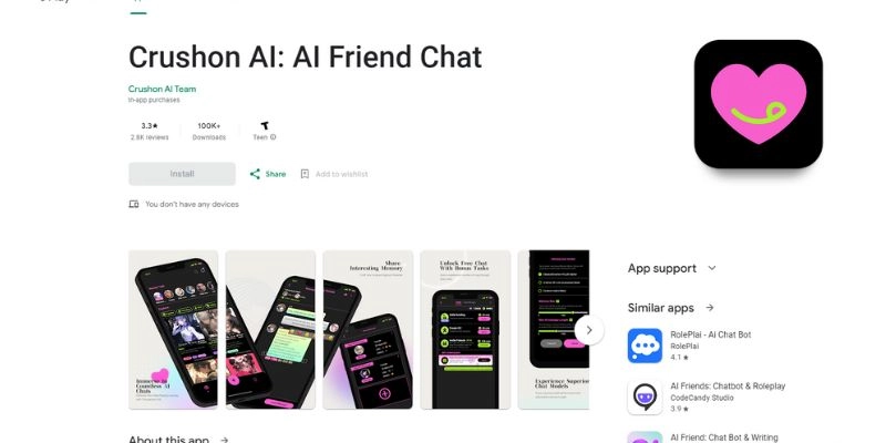 Crushon AI Sextchat App with Manga Characters
