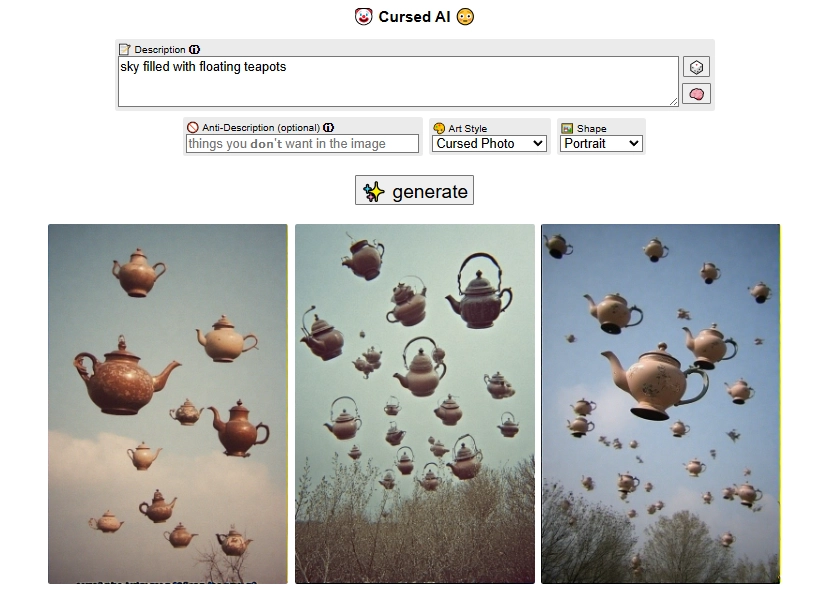 Cursed AI Image Generator Online