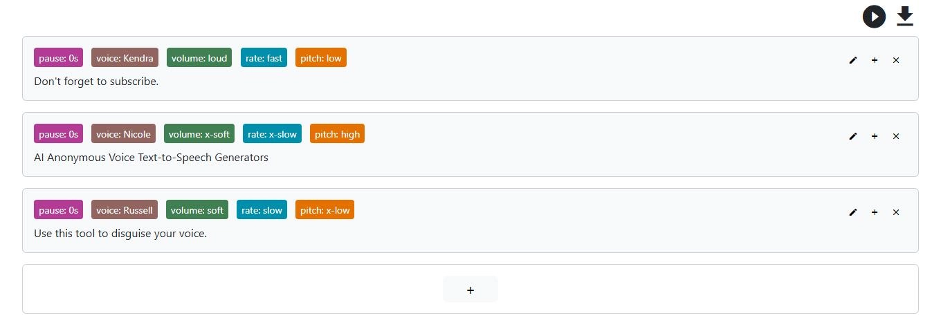Customizable Anonymous Voice Text to Speech Result