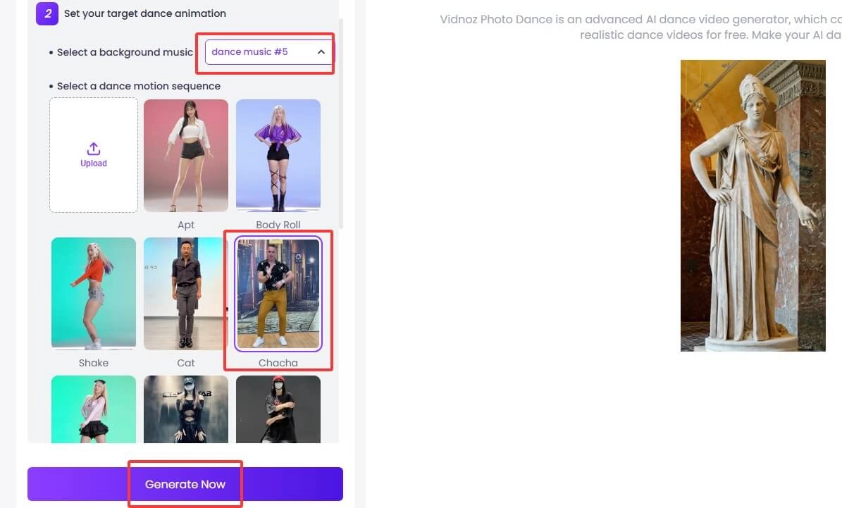 Customize Fake Dance and Generate