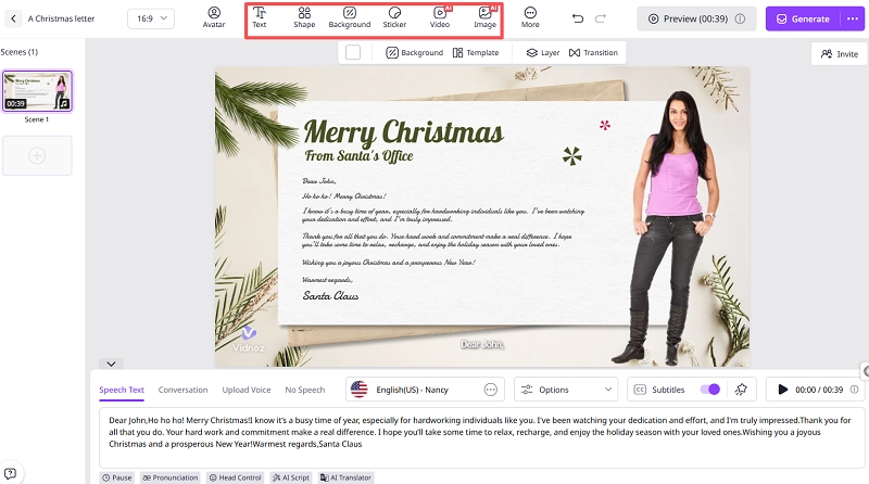 Customize the Christmas Video with Your Face