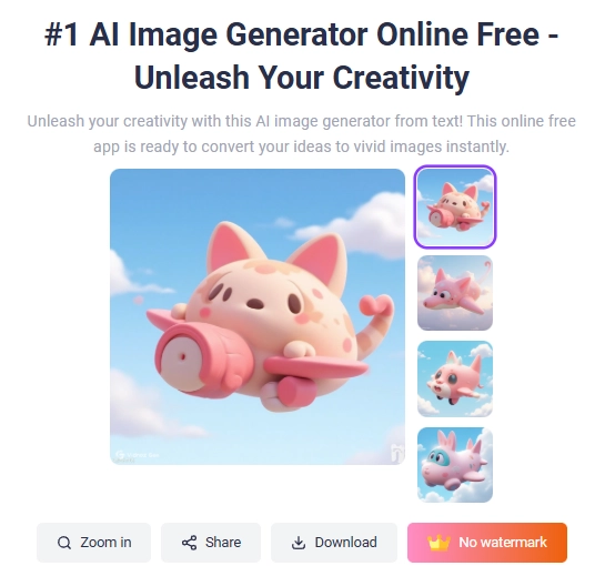 Cute AI Kitty Plane Image