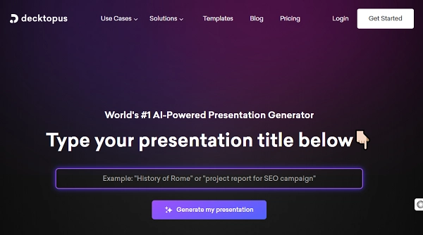 AI PowerPoint Generator - Decktopus