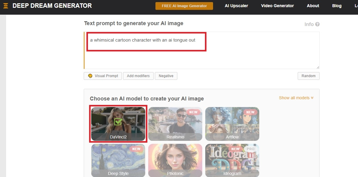 Deep Dream Generator Tongue Out Image Generation