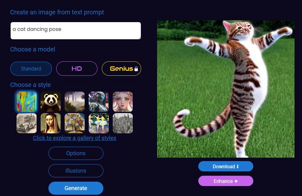 DeepAI Dancing Cat Image Generator