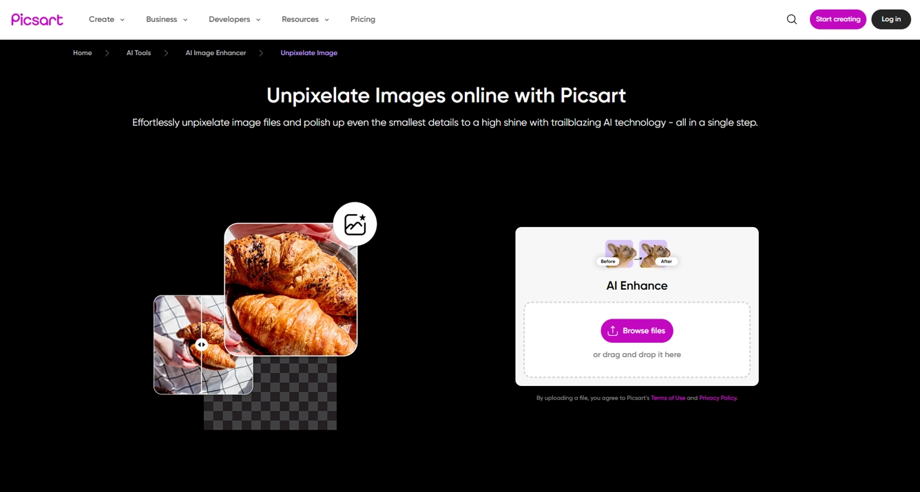Depixelate Images Online Step1
