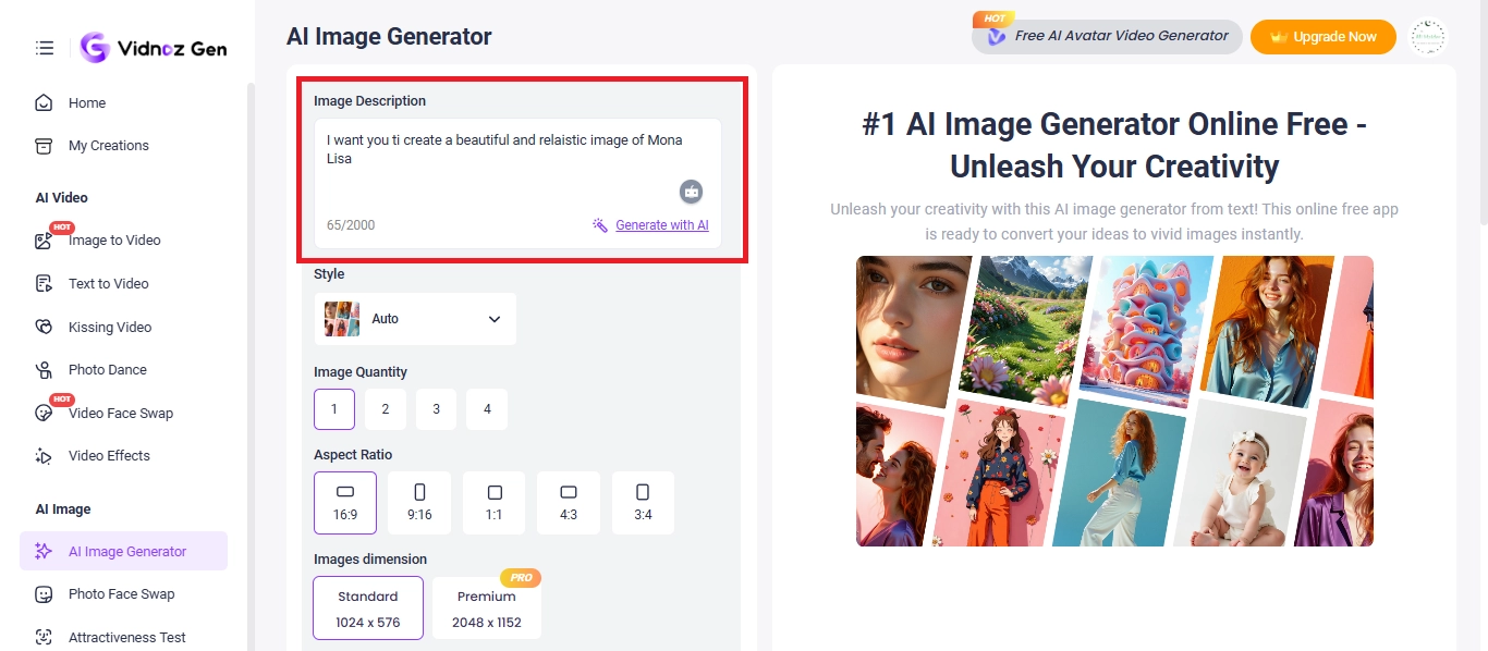 Describe Your AI Art Mona Lisa