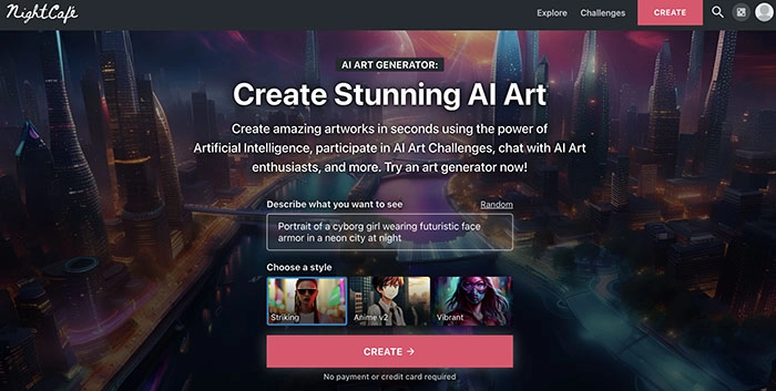 Discord AI Art Generator NightCafe